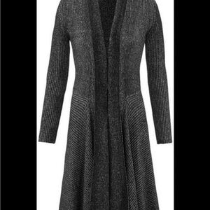 CAbi Gray Cardigan Sweater with Flowing A-line Silhouette
